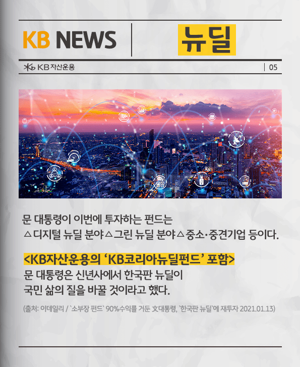 문재인 대통령이 투자한 뉴딜펀드, kb코리아뉴딜펀드.
